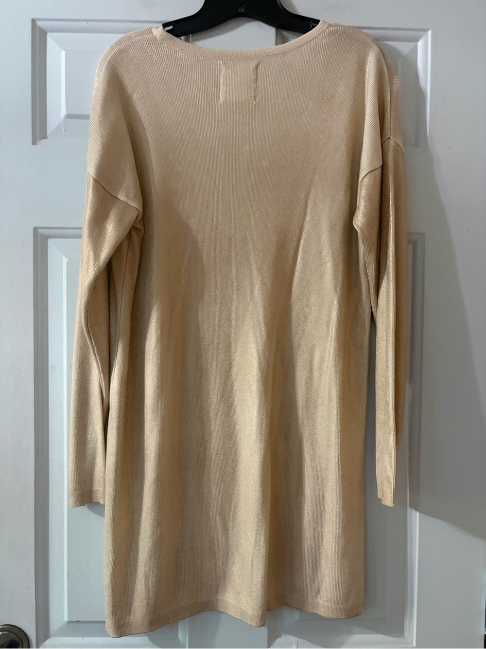 Avec Les Filles Champagne Gold Long Sleeve Sweater Mini Dress Size large. - Picture 8 of 10